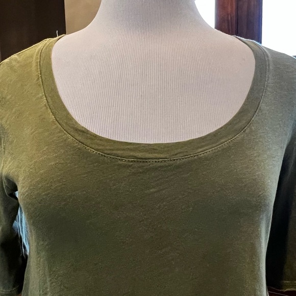Free People Green Melrose Swing Tunic Top Size Small Green Oversized Raw Edges - Picture 8 of 16